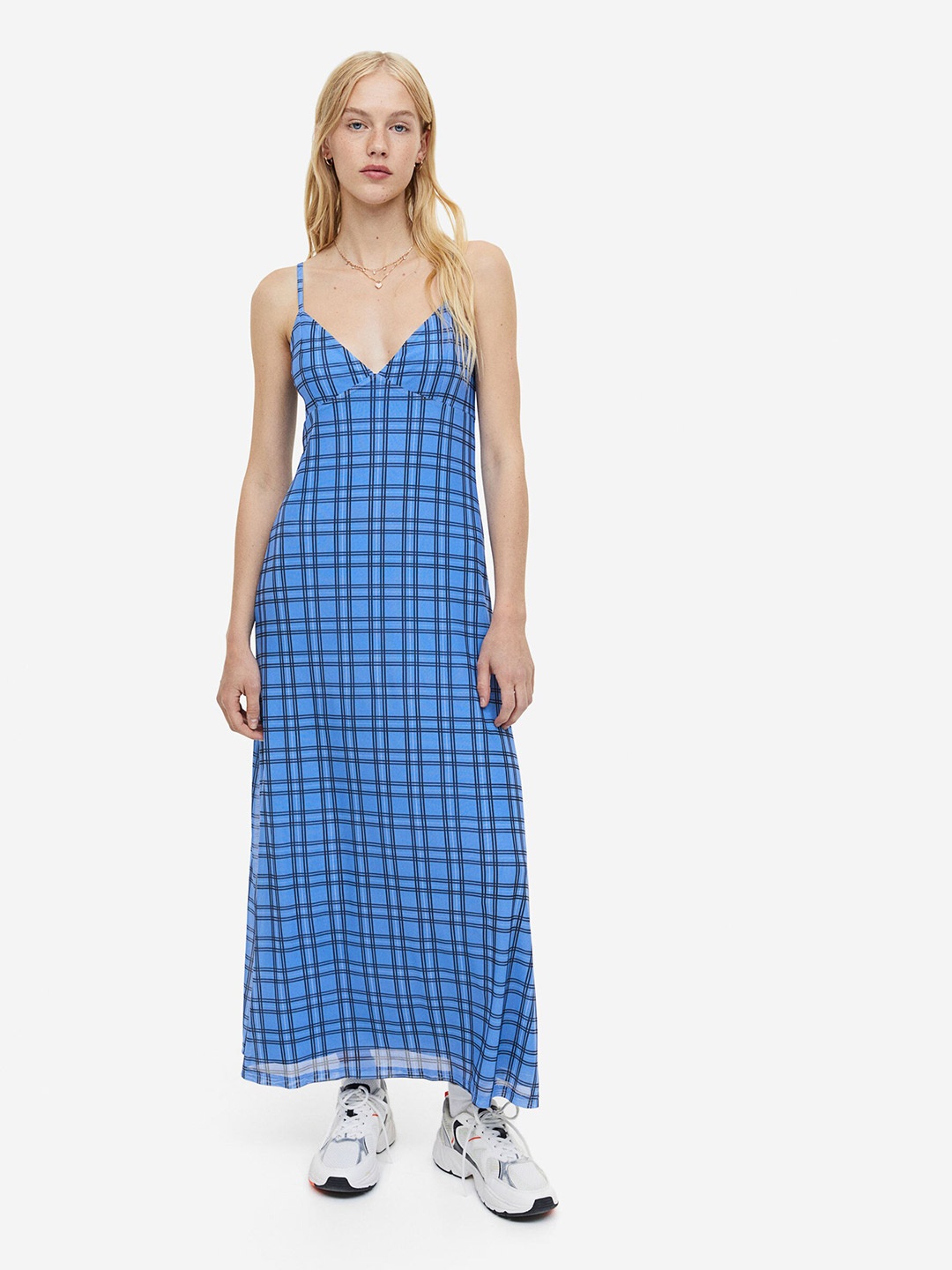 

H&M Mesh Slip Dress, Blue