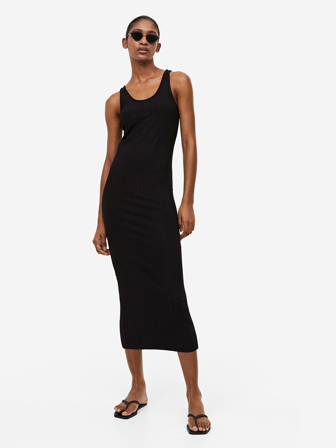 

H&M Ribbed Bodycon Dress, Black