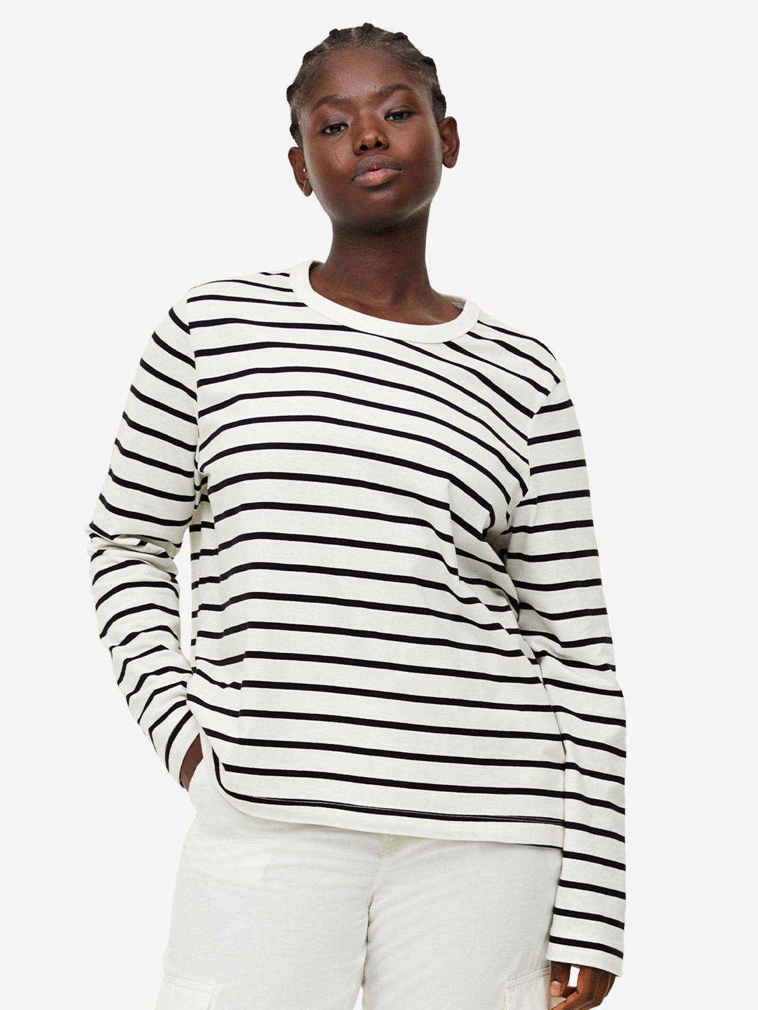 

H&M Cotton Jersey Top, White