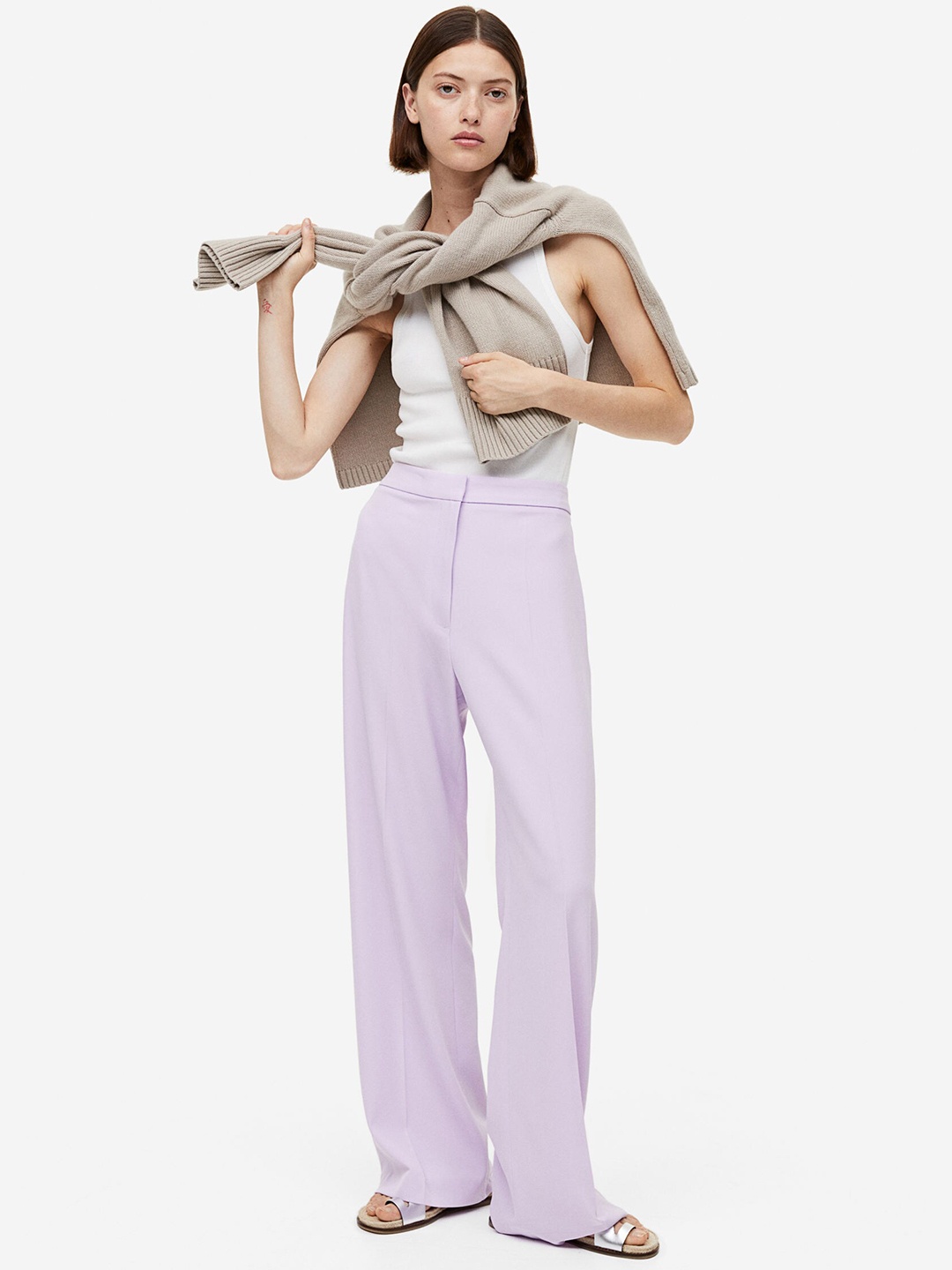 

H&M Women Wide Trousers, Purple