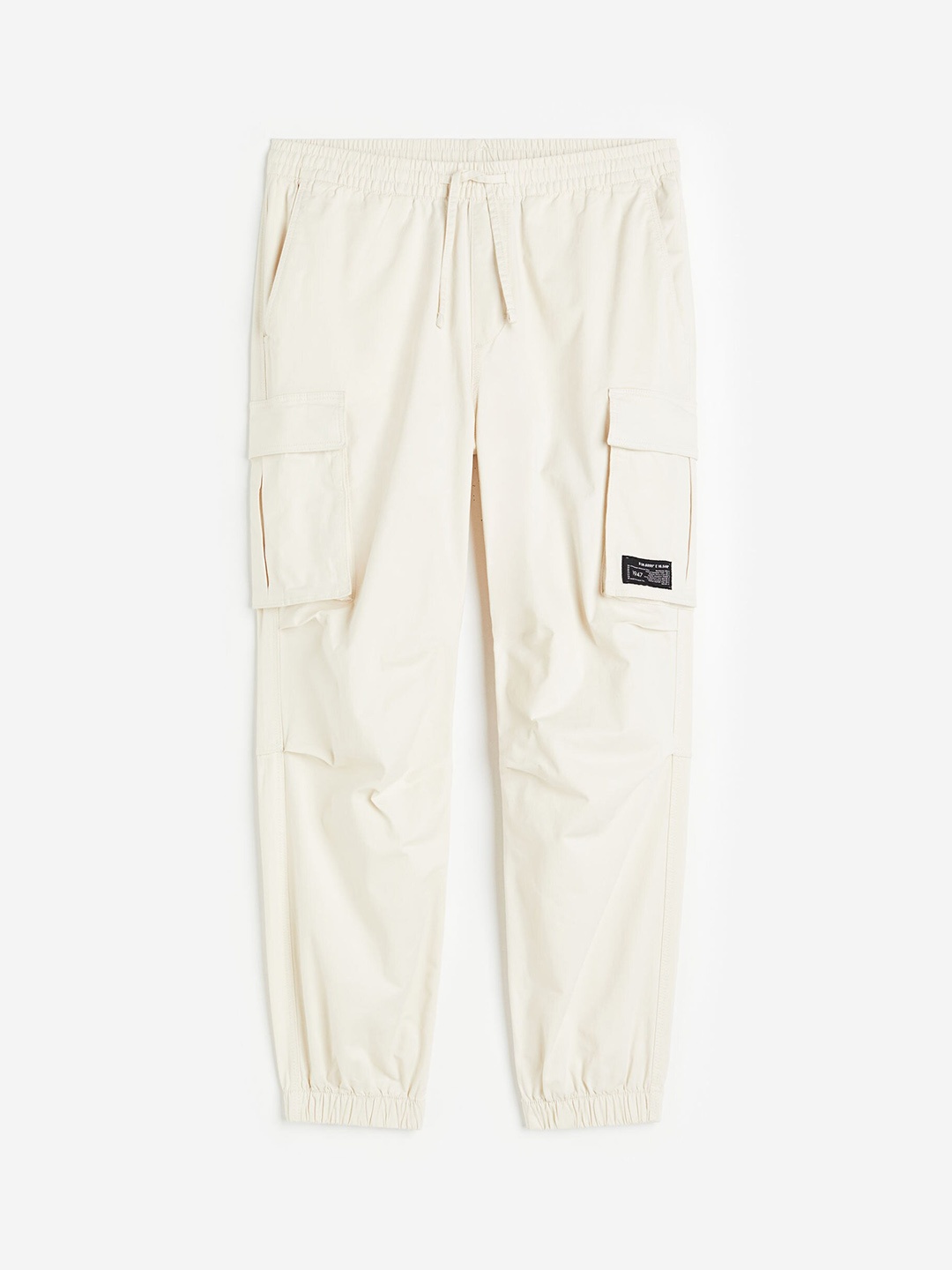 

H&M Men Relaxed Fit Cotton Cargo Joggers, White