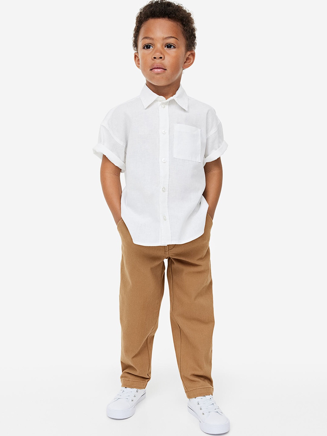

H&M Boys Relaxed Fit Twill Chinos, Beige