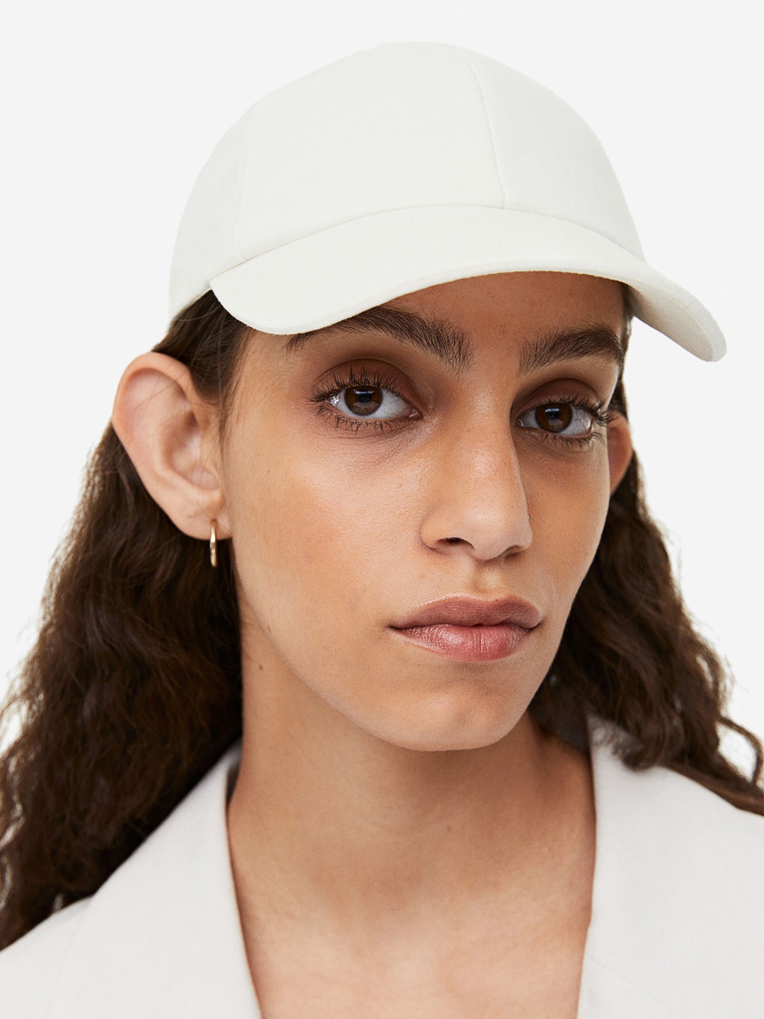 

H&M Women Cotton Cap, White