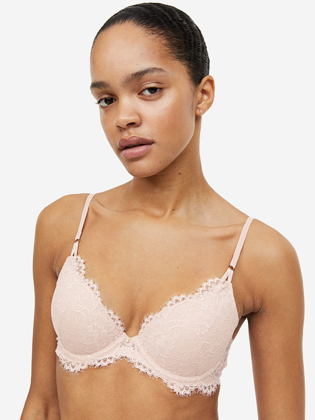 

H&M Lace Push-Up Bra, Pink