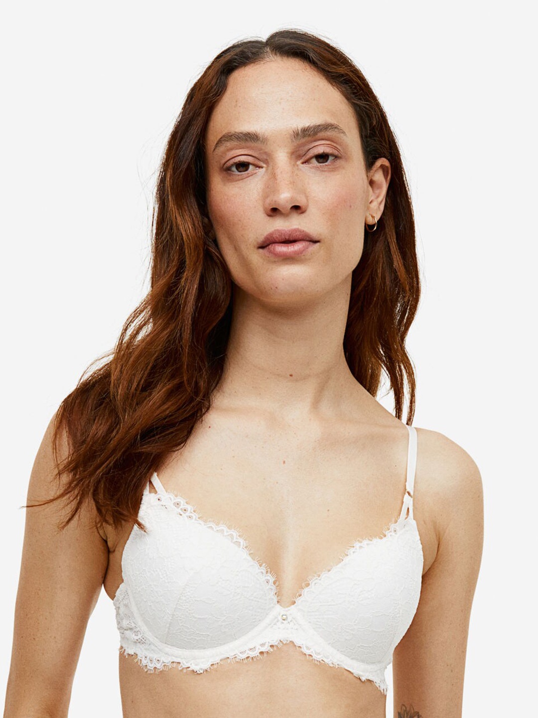 

H&M Lace Push-Up Bra, White