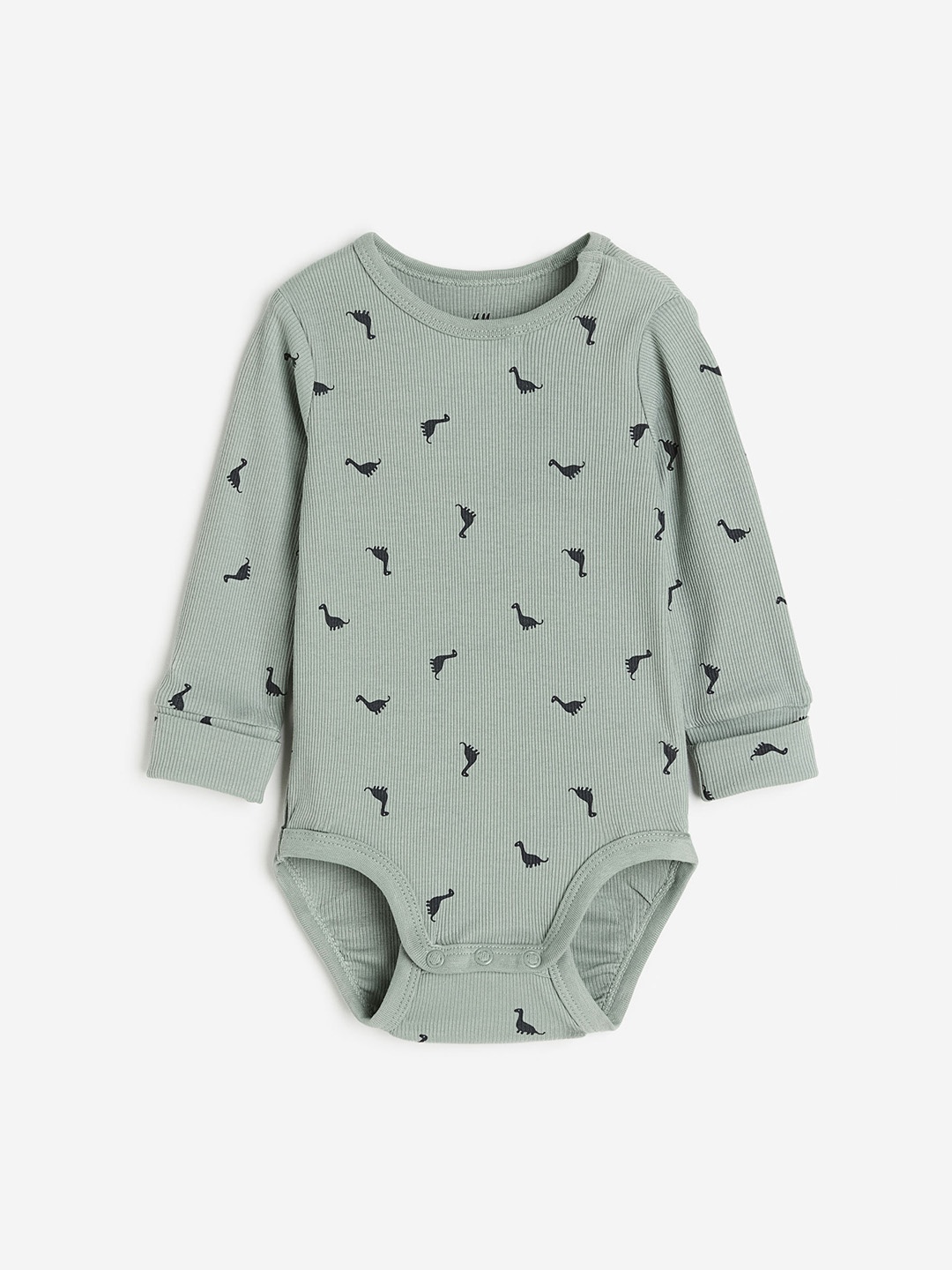 

H&M Infant Girls Adjustable-Fit Long-Sleeved Bodysuit, Green