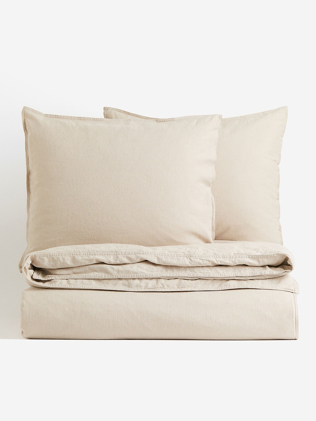 

H&M Beige Linen-Blend Double/king Size Duvet Cover Set