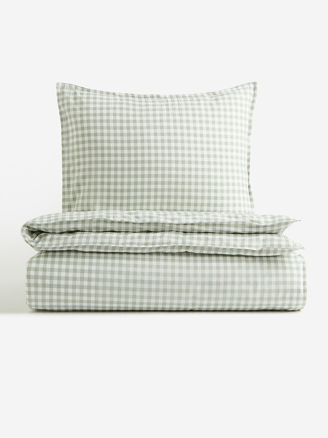 

H&M Green & White Pure Cotton Patterned Single Duvet Cover Set