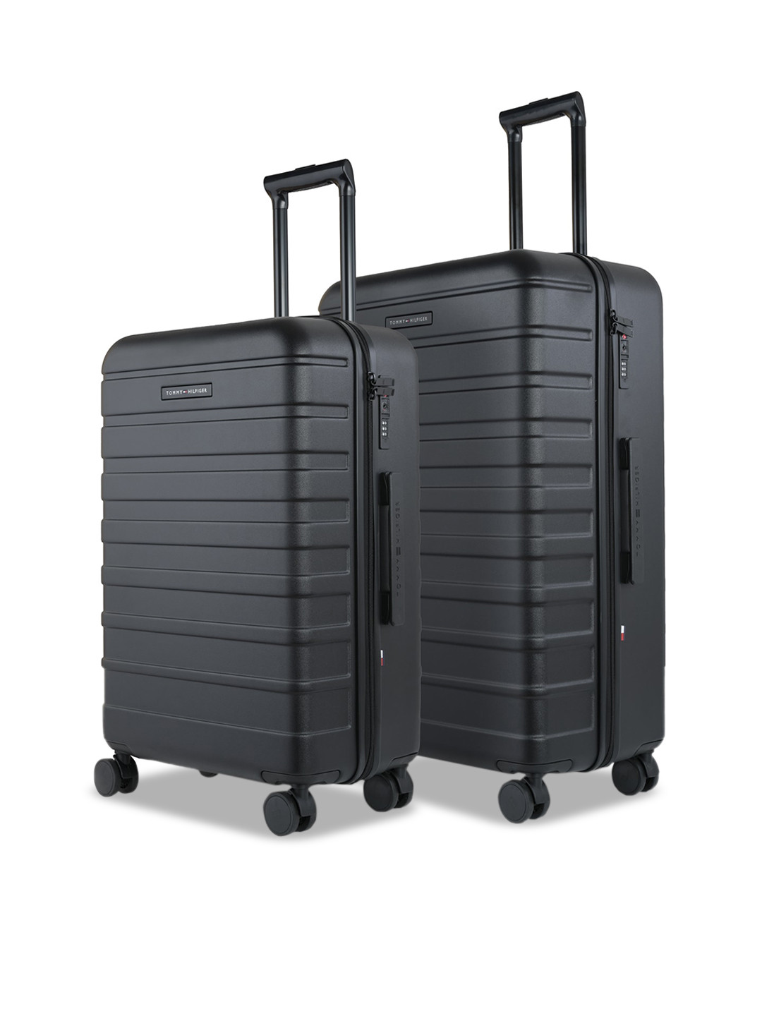 

Tommy Hilfiger Unisex Set Of 2 Water Resistant Suitcase Trolley Bag, Black