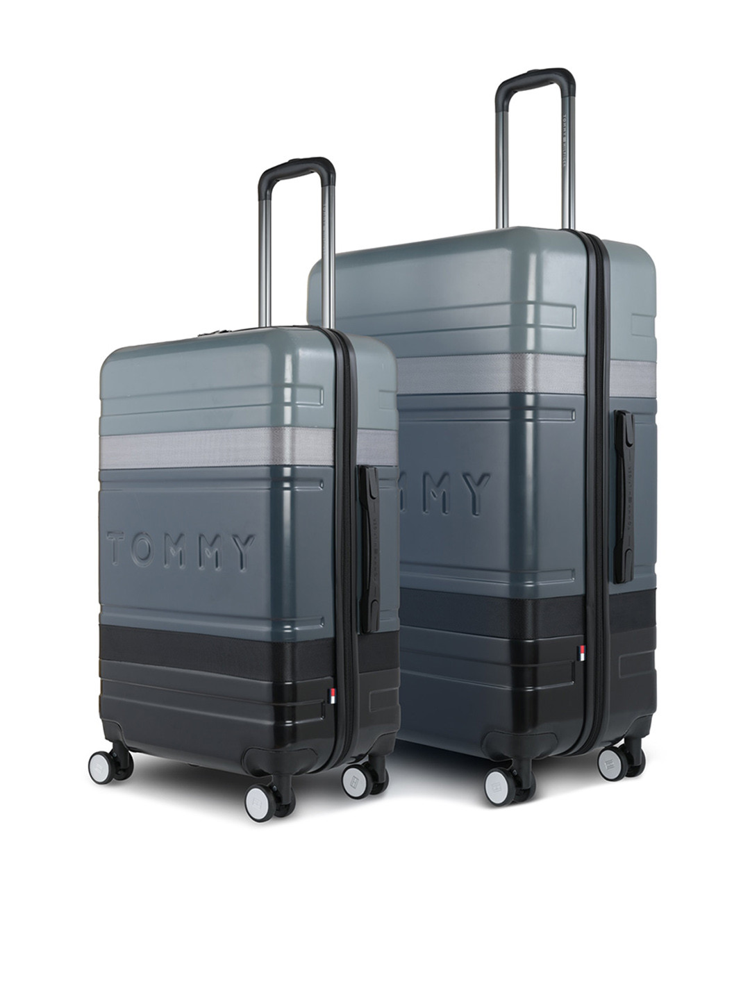 

Tommy Hilfiger Set Of 2 Water Resistant Hard-Sided Medium & Cargo Trolley Bag, Black