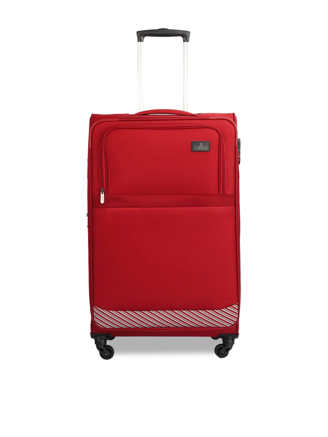 

THE CLOWNFISH Sydney Non Padded Medium Suitcase Trolley Bag, Red