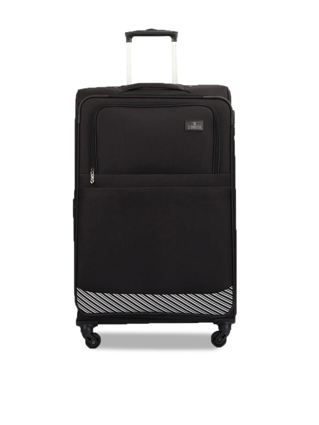 

THE CLOWNFISH Sydney Non Padded Medium Suitcase Trolley Bag, Black