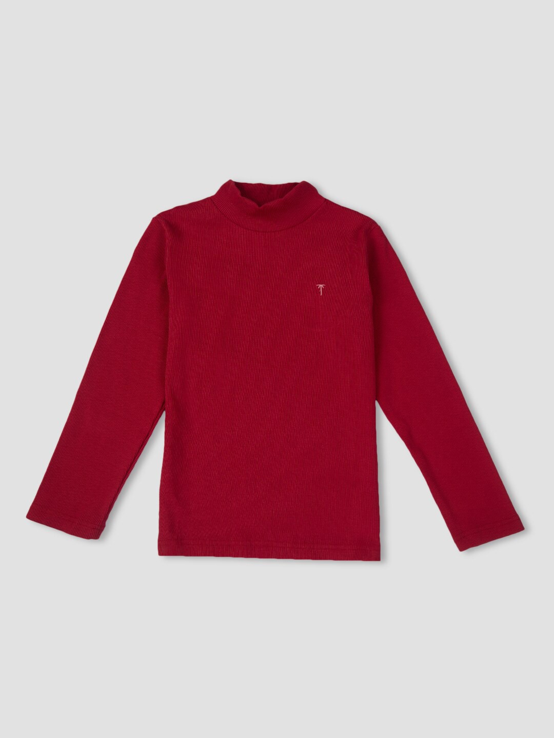

Palm Tree Girls Ribbed Cotton Sweatshirt, Red