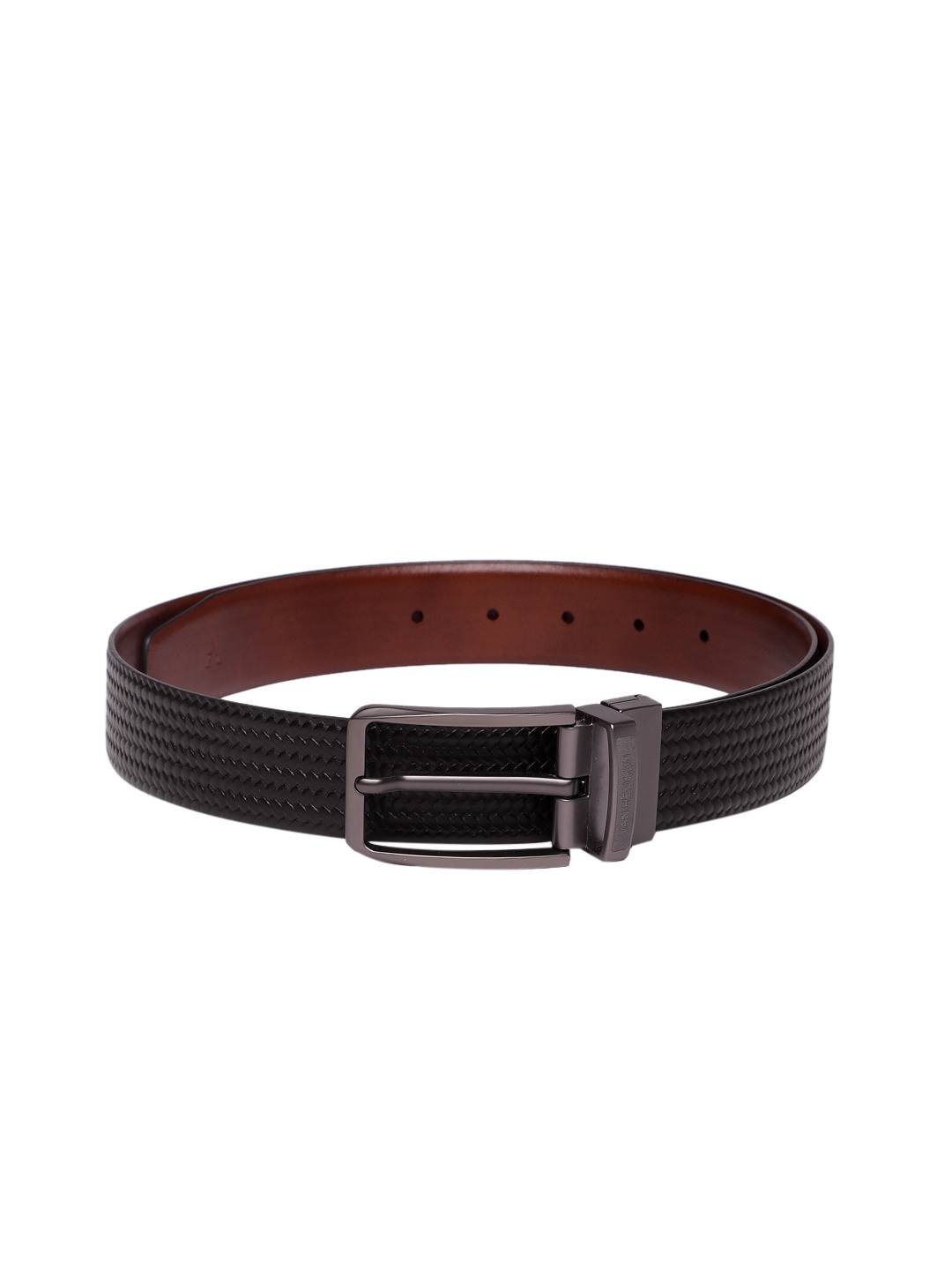 

Van Heusen Men Textured Reversible Leather Belt, Brown
