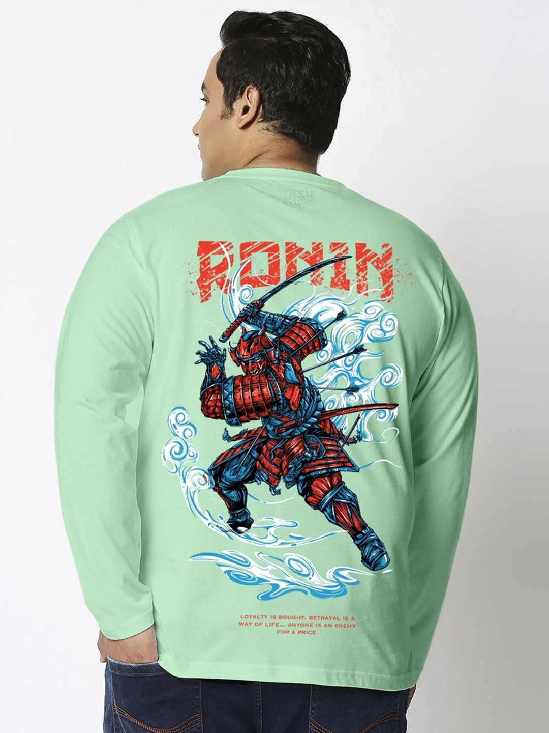 

Bewakoof Green Ronin Graphic Printed Oversized Plus Size T-shirt
