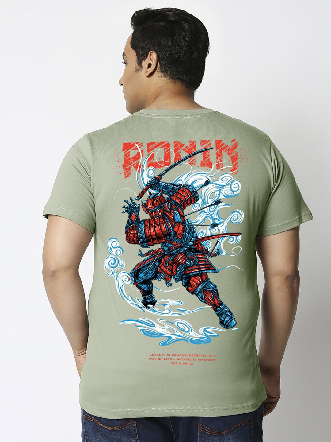 

Bewakoof Green Ronin Graphic Printed Oversized Plus Size T-shirt
