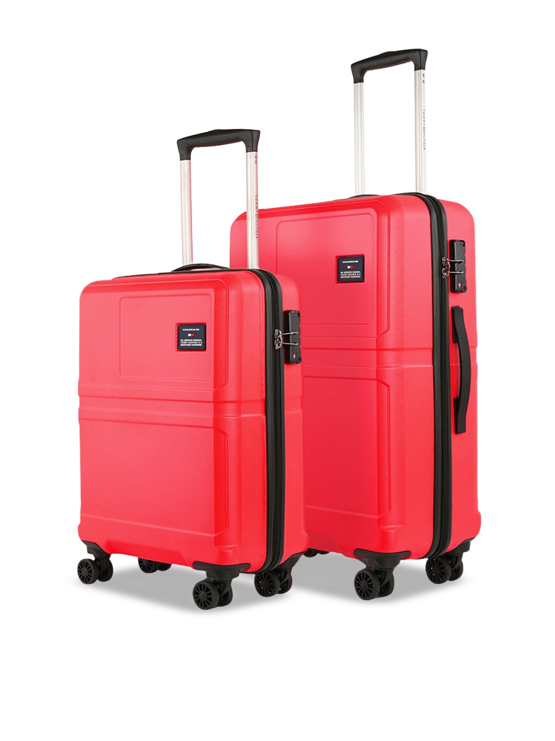 

Tommy Hilfiger Unisex Set Of 2 Water Resistant Hard-Sided Trolley Suitcase, Red