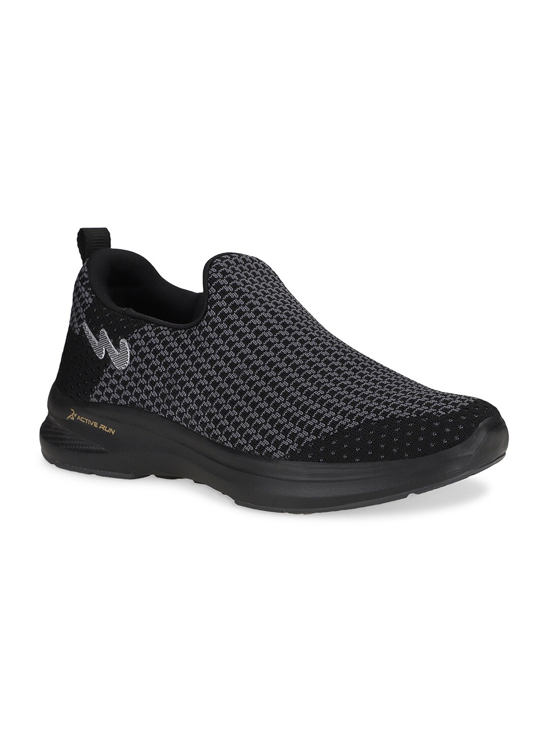 

Campus Men Mesh Walking Non-Marking Shoes, Black