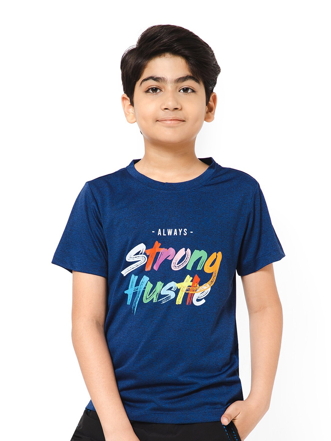 

Bodycare Boys Typography Printed Round Neck T-shirt, Navy blue