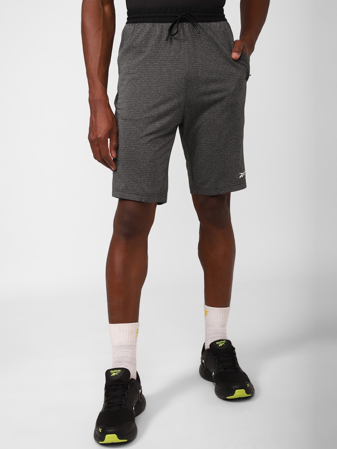 

Reebok Men Mid-Rise Sports Shorts, Grey