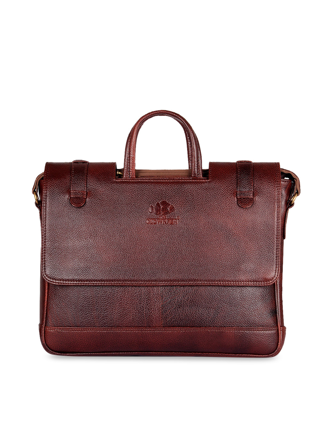

THE CLOWNFISH Unisex Leather Laptop bag, Brown