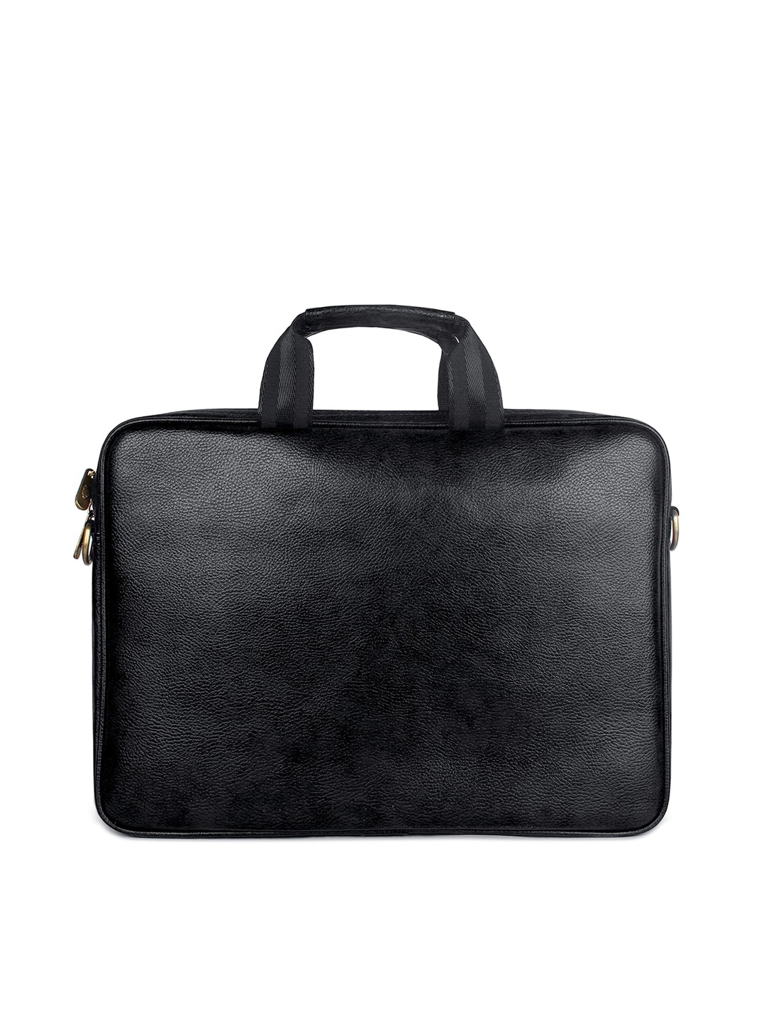 

THE CLOWNFISH Leather Laptop Bag, Black