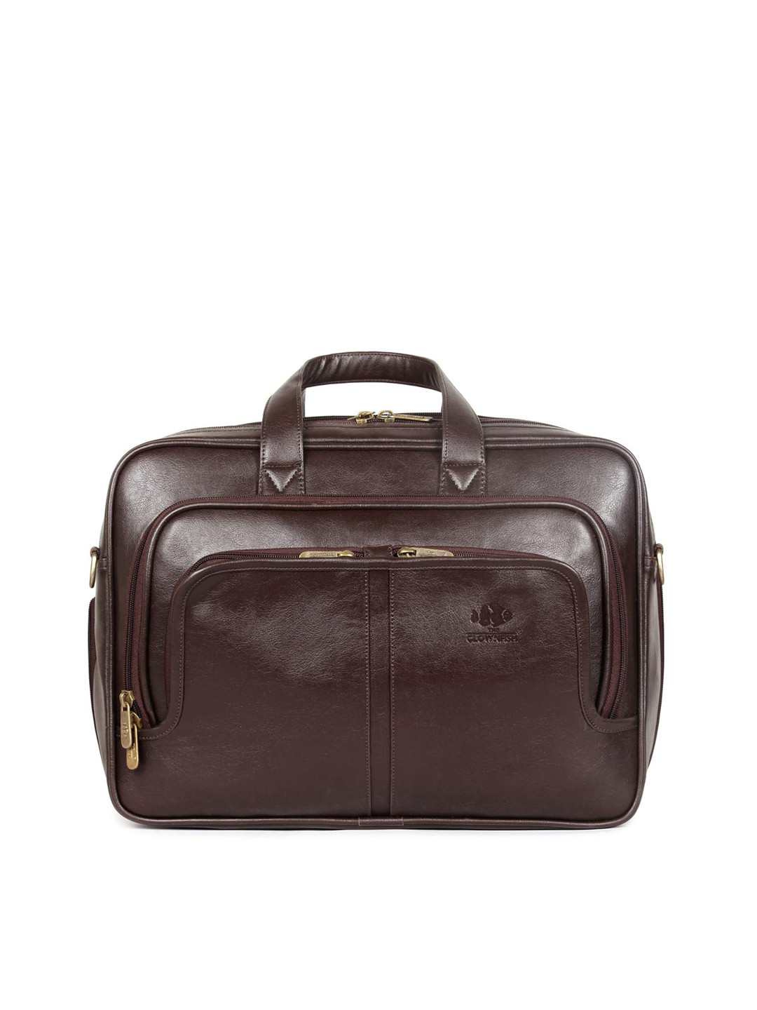 

THE CLOWNFISH Leather Laptop bag, Brown