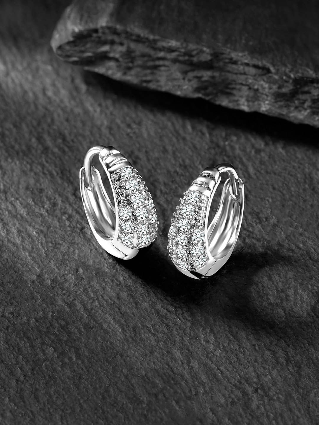

Peora Silver-Plated Contemporary Studded Studs Earrings