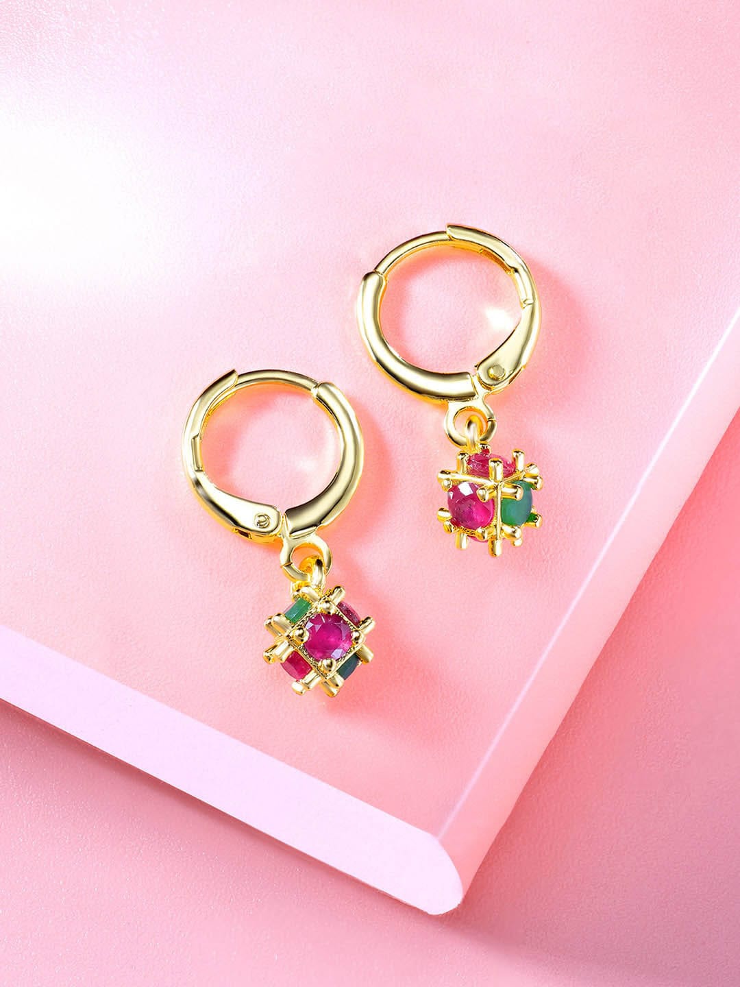 

Peora Gold-Plated Contemporary Drop Earrings