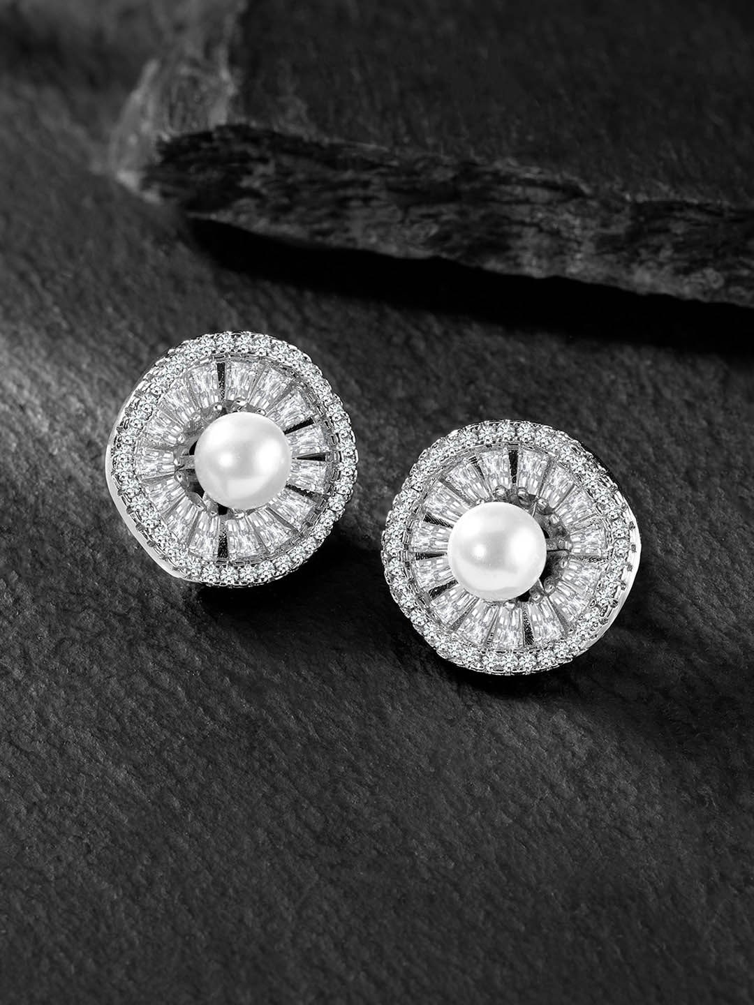 

Peora Silver-Plated Contemporary Studs Earrings