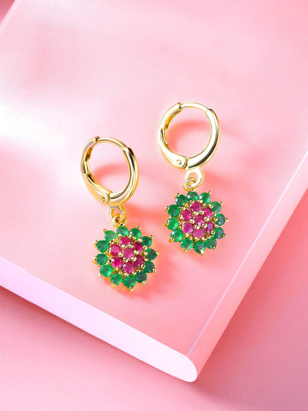 

Peora Gold-Plated Contemporary Drop Earrings