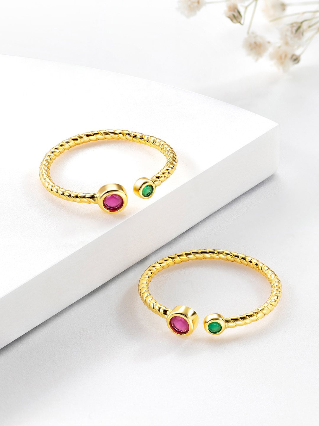 

Peora Gold-Plated CZ-Studded Adjustable Toe-Rings