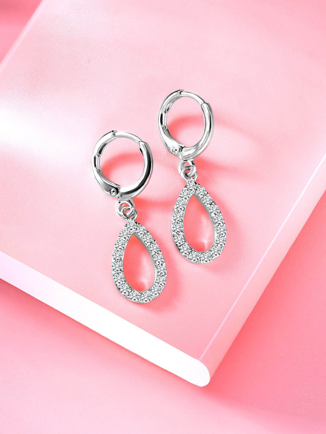 

Peora Silver-Plated Contemporary Drop Earrings