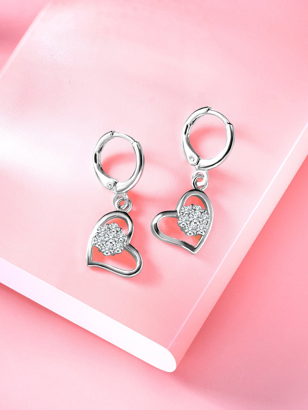 

Peora Silver-Plated Contemporary Drop Earrings