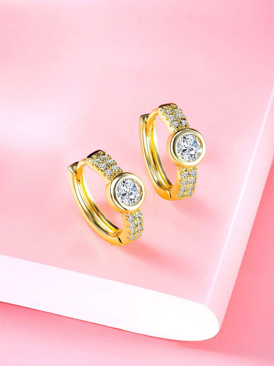 

Peora Gold-Plated Contemporary Hoop Earrings