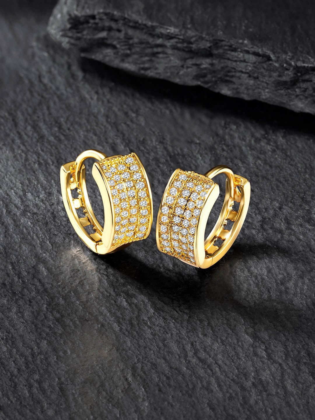 

Peora Gold-Plated Contemporary Hoop Earrings