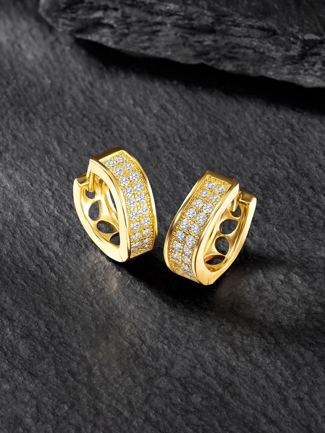 

Peora Gold-Plated Contemporary Hoop Earrings