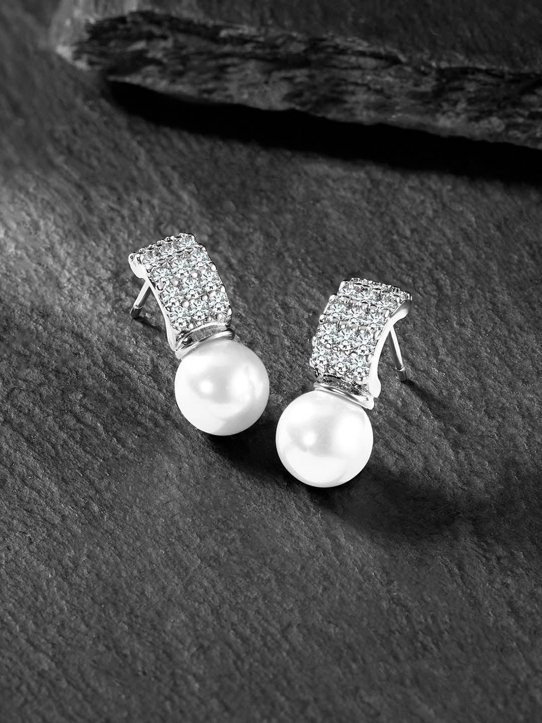 

Peora Silver-Plated Studs Earrings