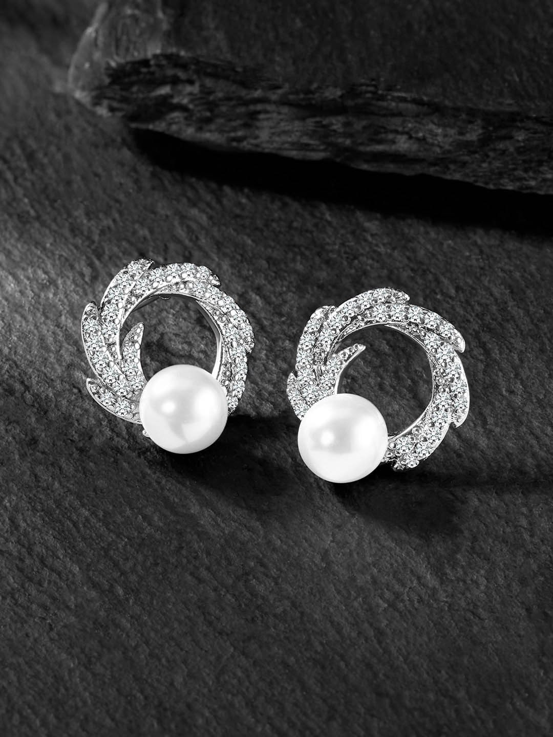 

Peora Silver-Plated Contemporary Studs Earrings