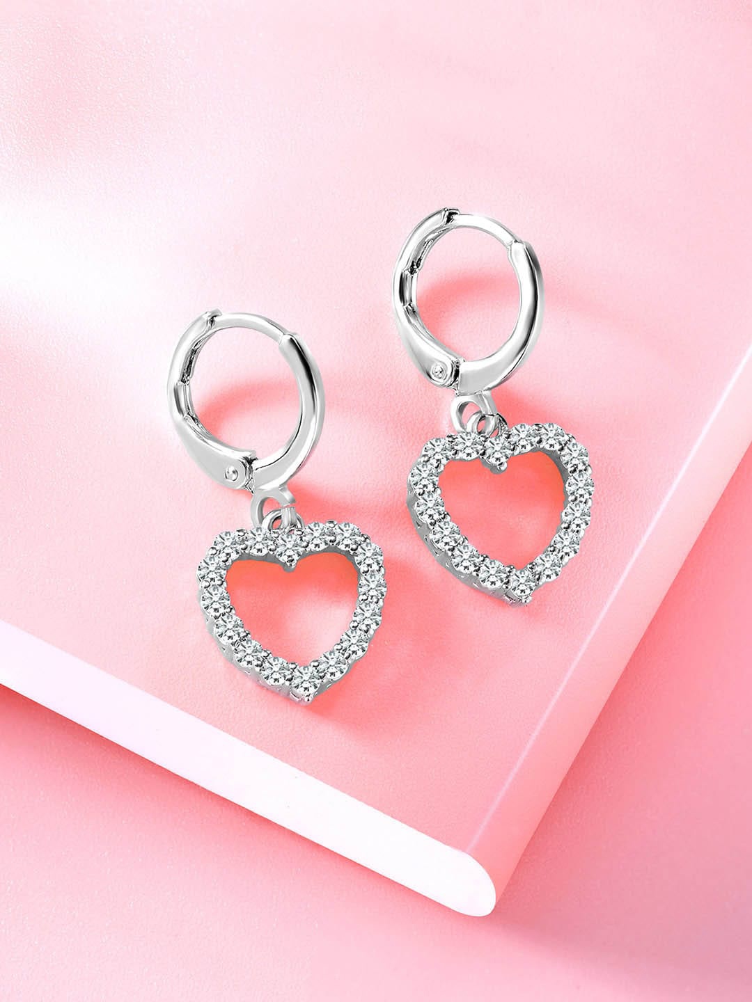 

Peora Silver-Plated Contemporary Drop Earrings