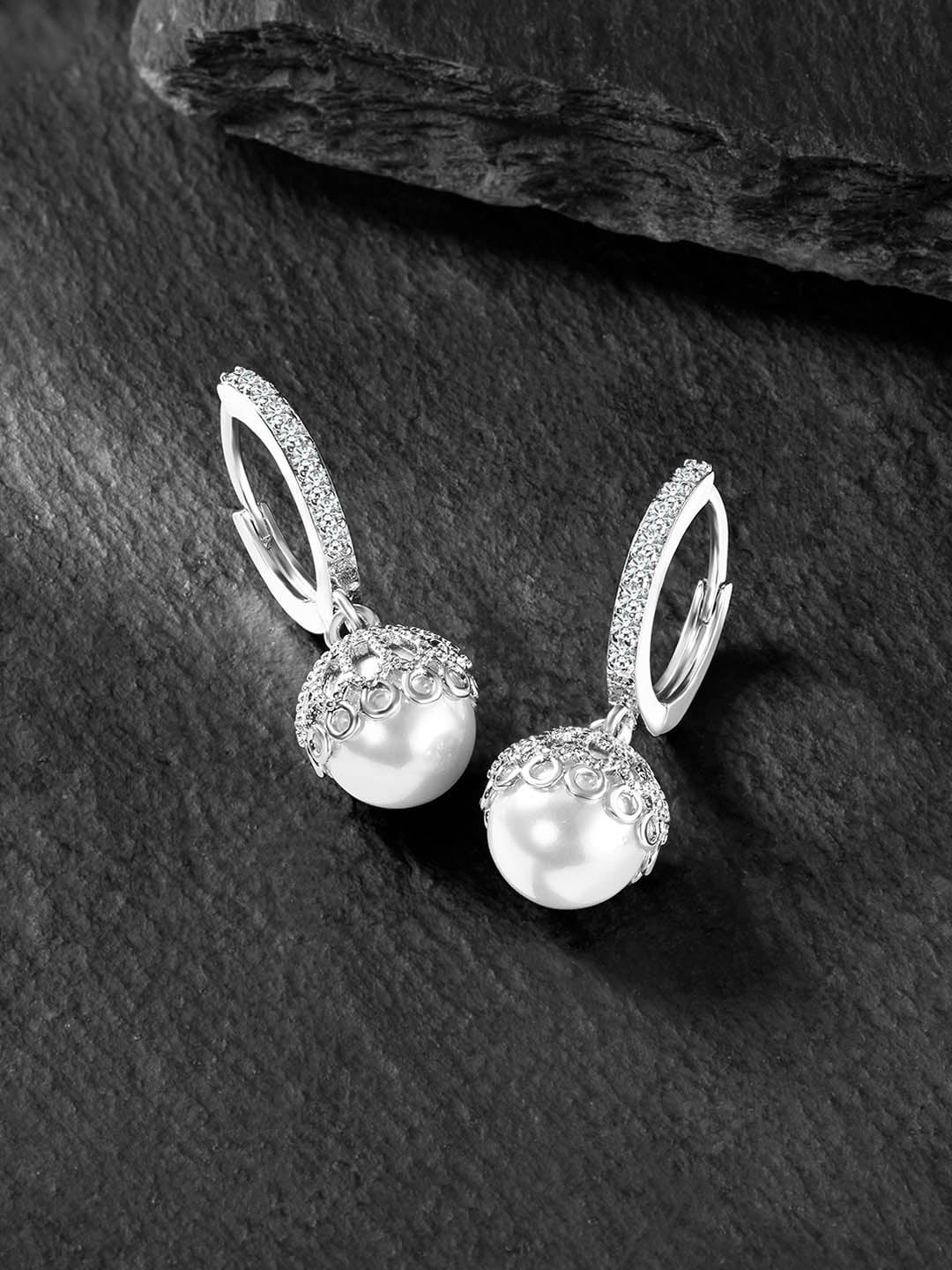 

Peora Silver-Plated Contemporary Drop Earrings