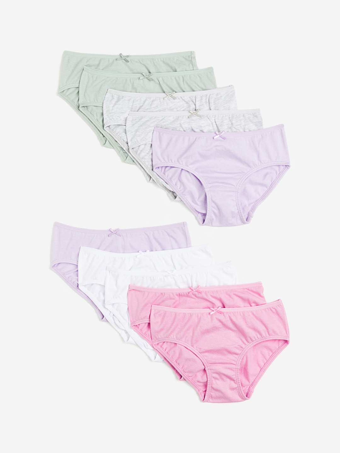 

H&M Girls 10-Pack Jersey Briefs 0709023024, Green