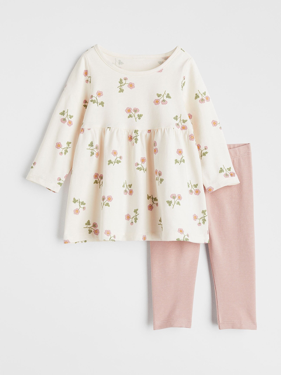 

H&M Girls 2-Piece Cotton Set, White