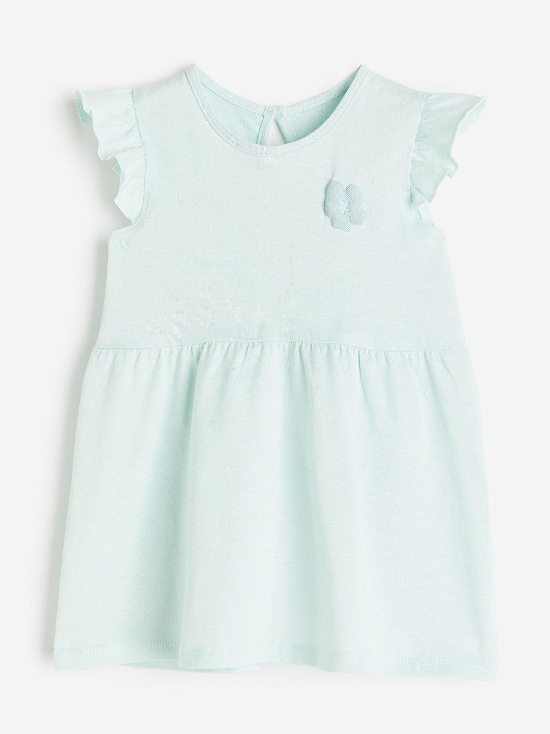 

H&M Girls Flounce-Trimmed Jersey Dress, Green