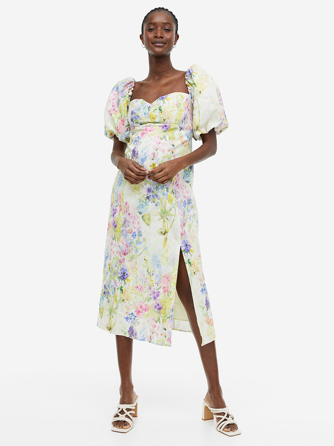 

H&M MAMA Off-The-Shoulder Dress, White