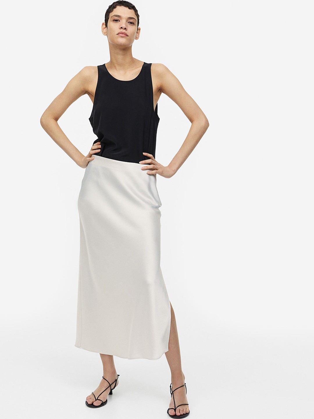 

H&M Column Skirt, White