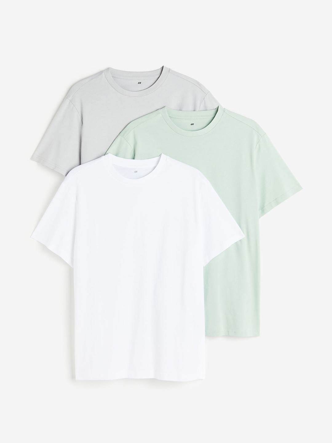 

H&M 3-Pack Regular Fit Round-Neck T-shirts, Green