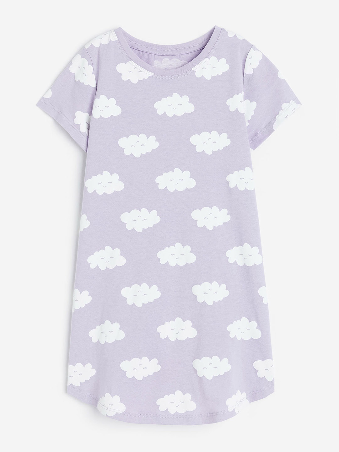 

H&M Girls Pure Cotton Printed Nightdress, Purple