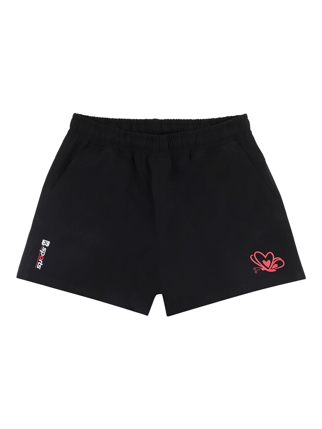 

Bodycare Kids Girls Mid-Rise Cotton Sports Shorts, Black