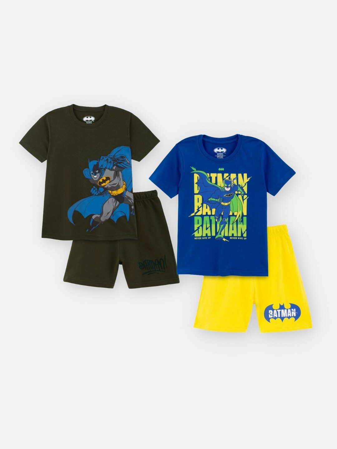 

Nap Chief Kids Pack of 2 Batman Pure Cotton Printed T-shirt with Shorts, Blue